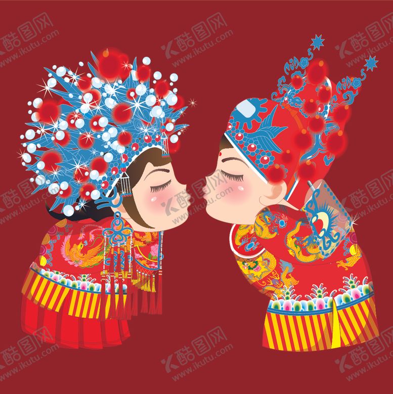 编号：12442410201324317474【酷图网】源文件下载-婚庆男女卡通形象设计