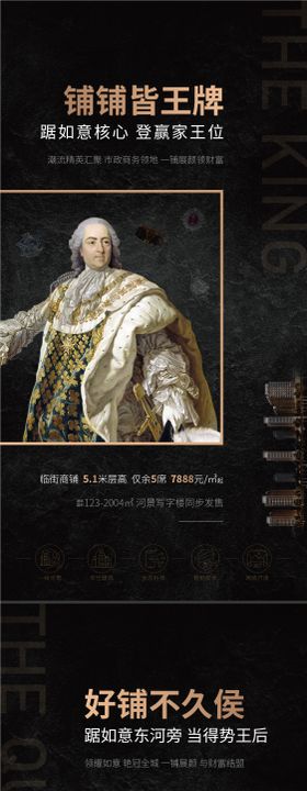 高端写字楼临街商铺品质黑金系列海报