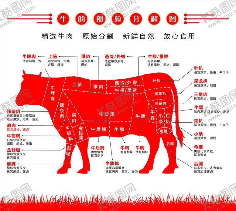 编号：99097001282156132241【酷图网】源文件下载-牛部位分解图