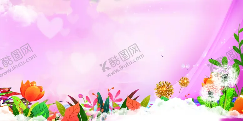编号：80098401230910295367【酷图网】源文件下载-粉色花卉清新背景