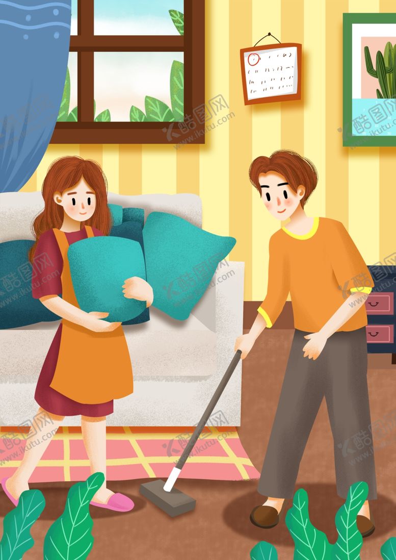 编号：82447710122256035077【酷图网】源文件下载-打扫卫生插画