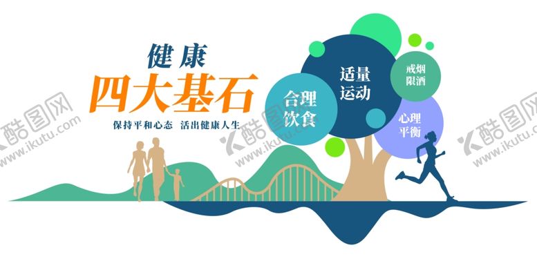 编号：27707604020731104270【酷图网】源文件下载-健康四大基石宣传插画