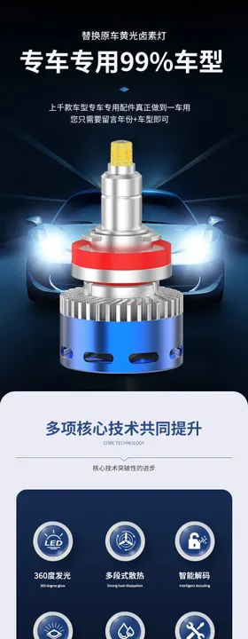 八面发光LED车灯详情页