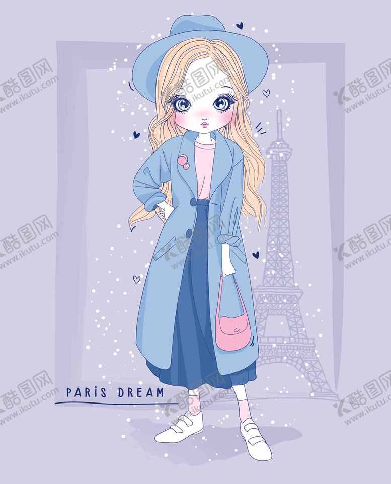 编号：97455710031221312730【酷图网】源文件下载-可爱卡通潮流少女插画