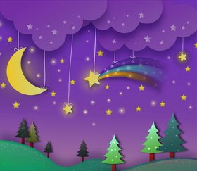 夜景观紫色天空