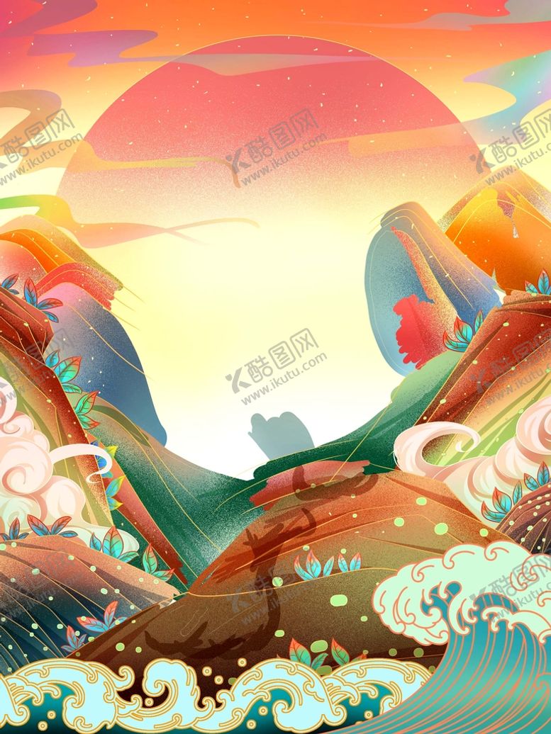 编号：40352809282341057124【酷图网】源文件下载-国潮背景