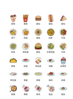 美食图标食品图标餐饮图标