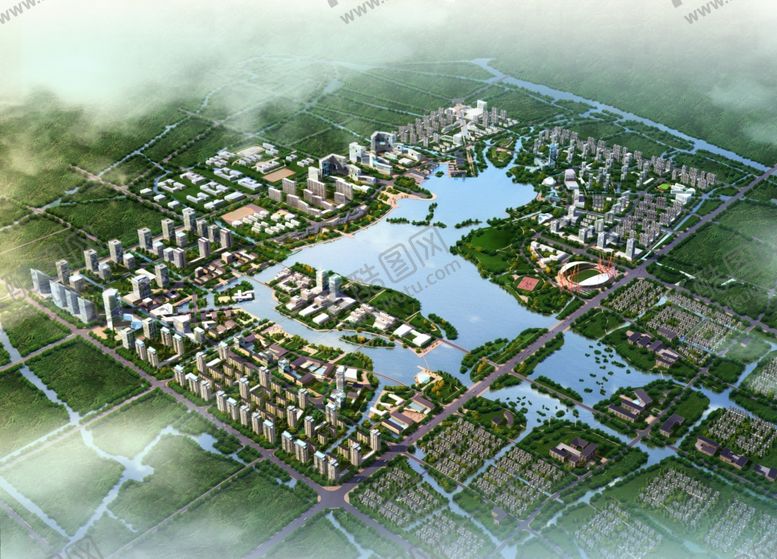 编号：29647709220351374978【酷图网】源文件下载-楼盘景观鸟瞰