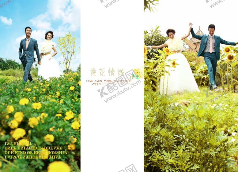 编号：82903709240013259232【酷图网】源文件下载-黄花情愿时尚浪漫婚纱相册模板