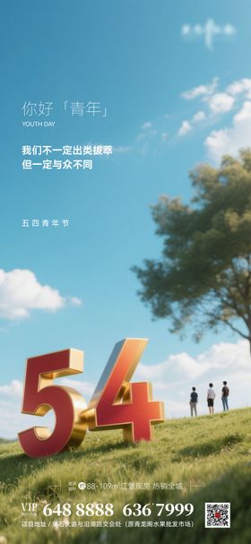 地产五四青年节海报