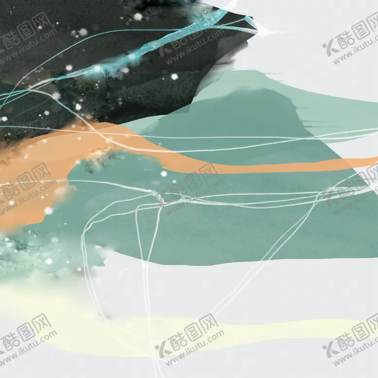 编号：64925301170405364392【酷图网】源文件下载-抽象水彩圆形挂画装饰画