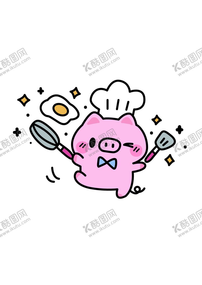 编号：98513010052014250735【酷图网】源文件下载-手绘小猪厨师