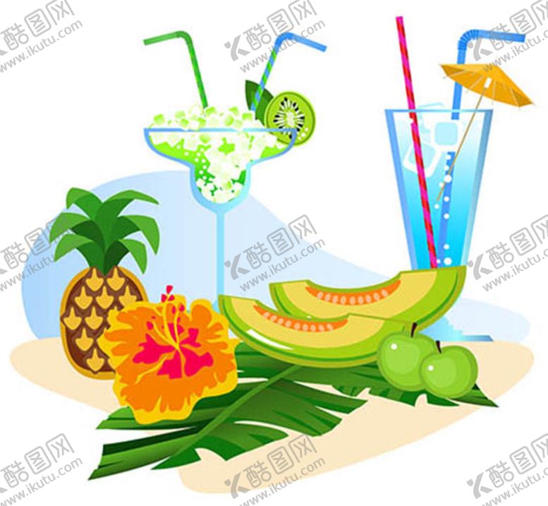 编号：92750809250056522761【酷图网】源文件下载-椰树水果夏日元素