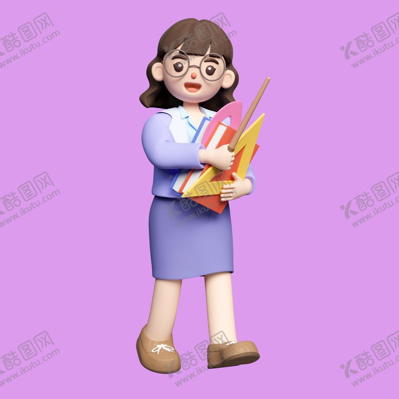 编号：82340109271937110127【酷图网】源文件下载-3D教师人物
