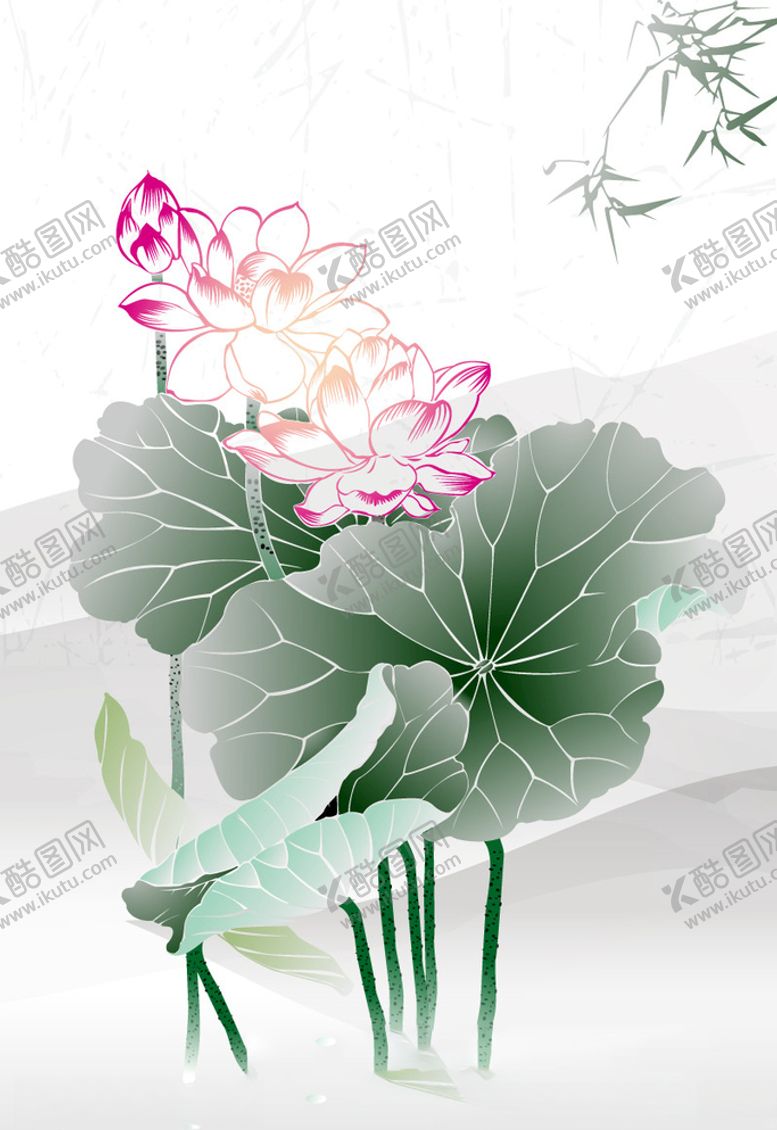 编号：13815706151956056262【酷图网】源文件下载-水墨风荷花图片