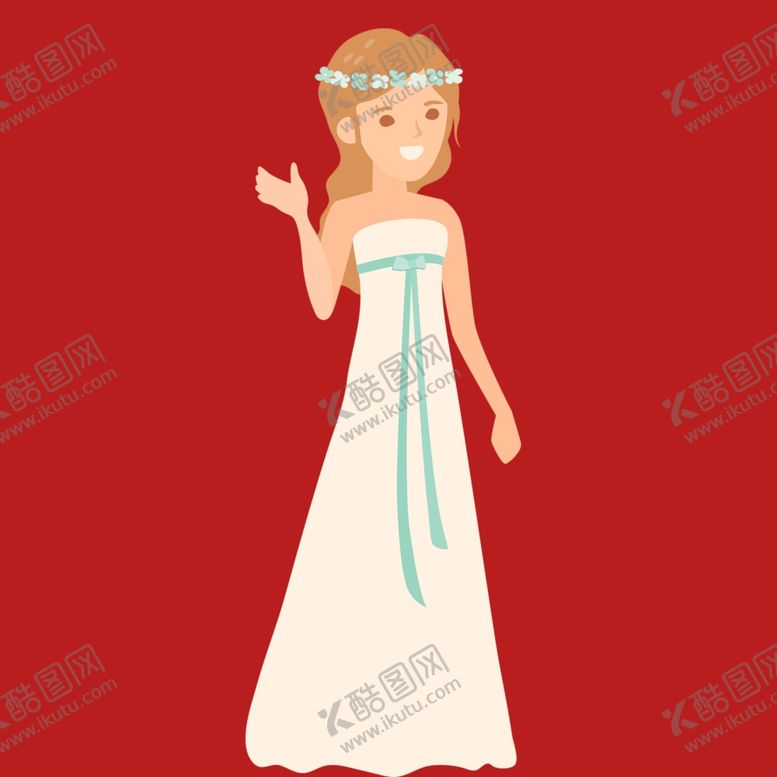 编号：93932103080614151770【酷图网】源文件下载-手绘婚纱女孩