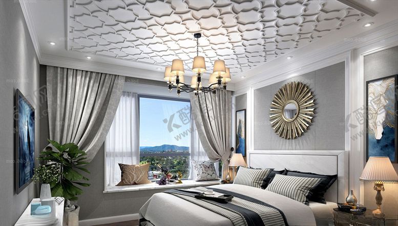 编号：56953110210418134341【酷图网】源文件下载-美式卧室