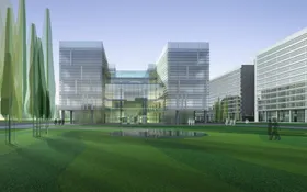 办公楼建筑室外小区高层效果图