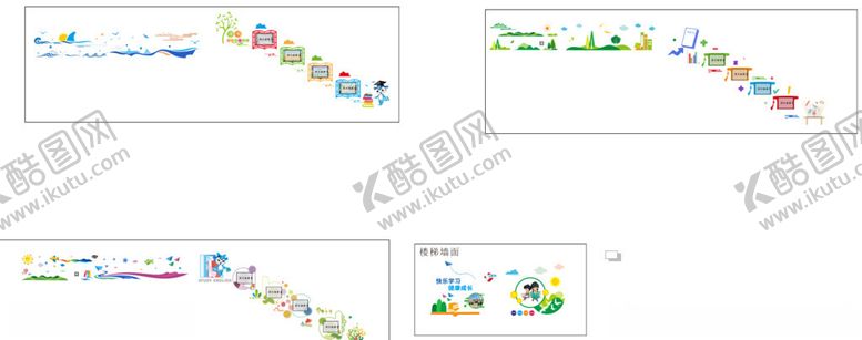 编号：21122211012339072493【酷图网】源文件下载-多彩楼梯装饰图案设计