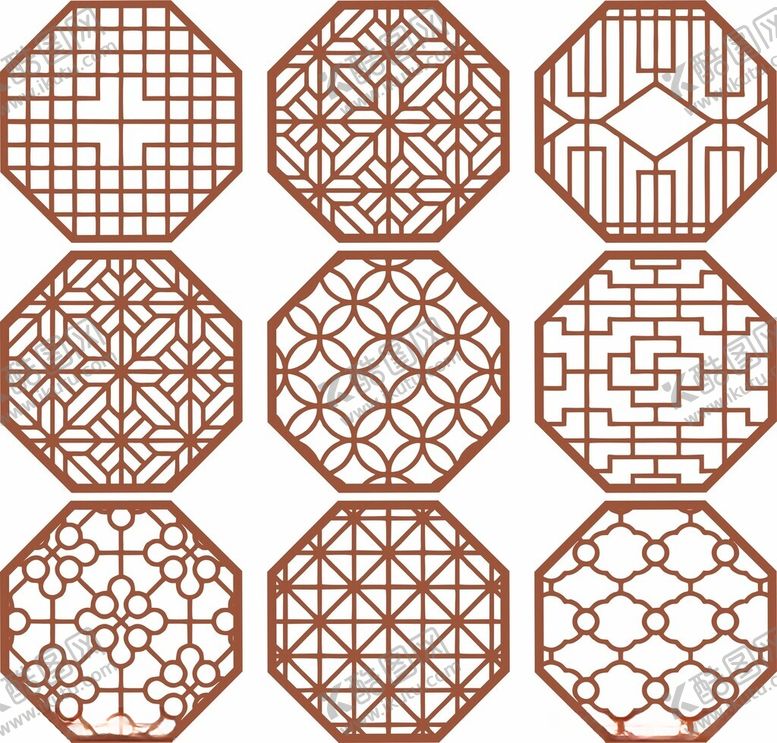 编号：63503609260717014464【酷图网】源文件下载-中式古典八角窗花纹图案