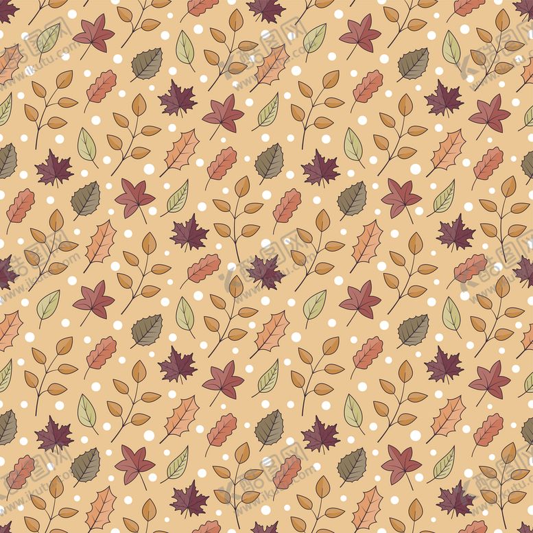 编号：96165709181408495554【酷图网】源文件下载-无缝花纹秋叶