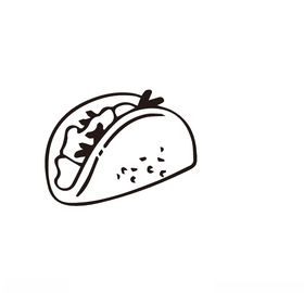 卷饼简笔图食物标签矢量素材简笔画