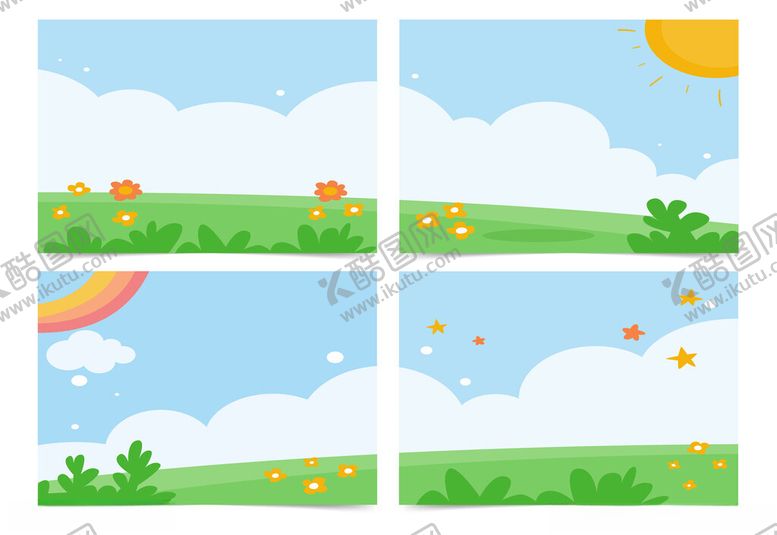 编号：21696204050208576697【酷图网】源文件下载-蓝天草地云朵