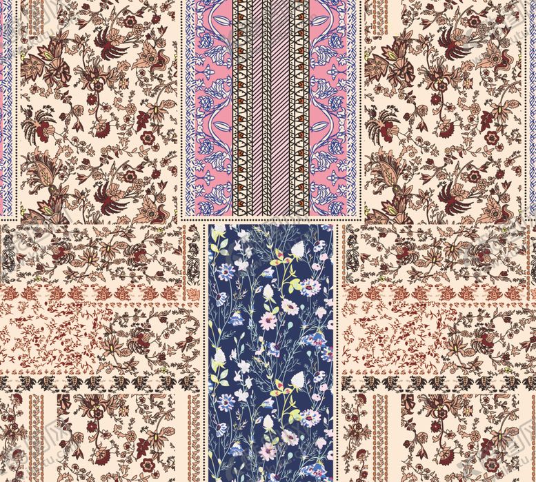 编号：83887211012305142584【酷图网】源文件下载-多彩花卉图案布料纹理