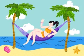 夏日沙滩背景海报大自然海边