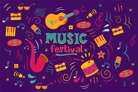 多彩音乐节日插画