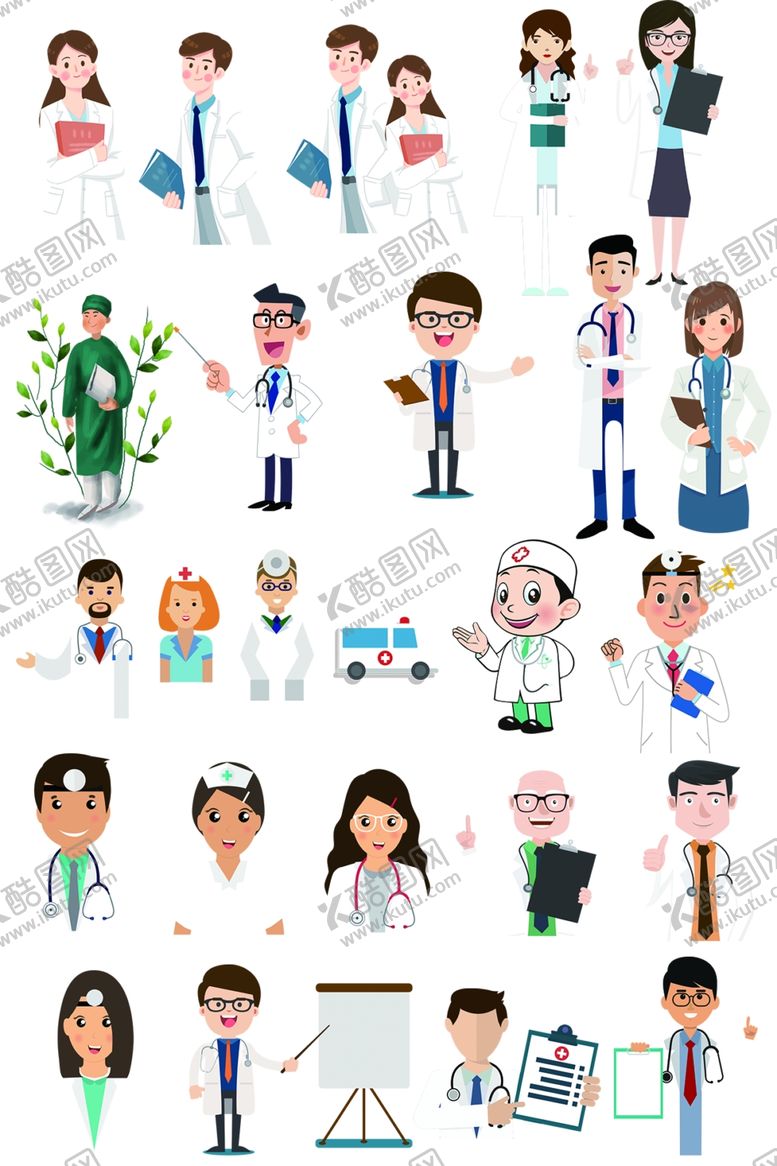 编号：65389806291959126874【酷图网】源文件下载-多样职业人物插画集合