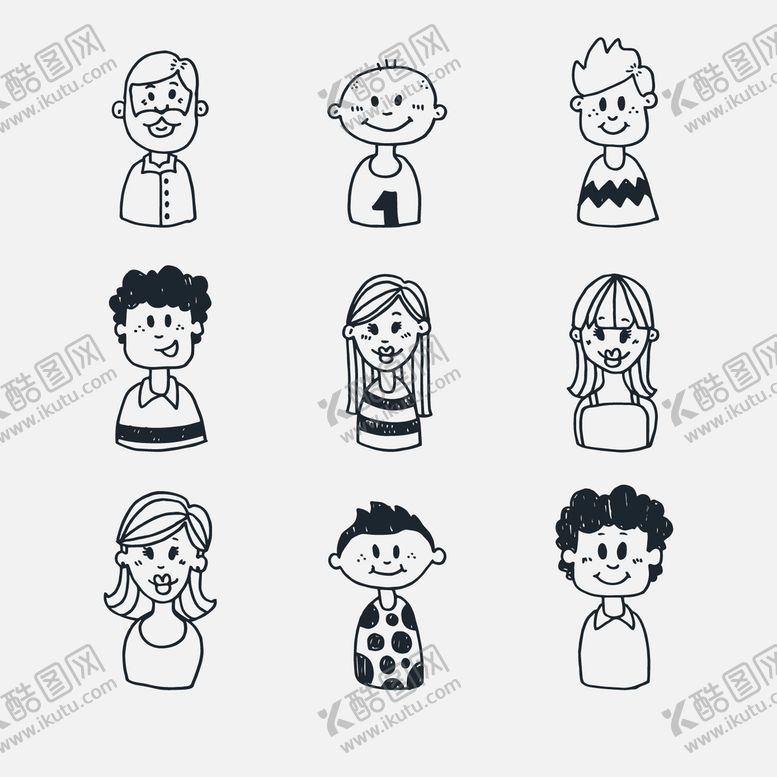 编号：84270309140200299381【酷图网】源文件下载-卡通人物头像