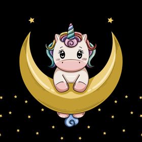 独角兽卡通动漫插画