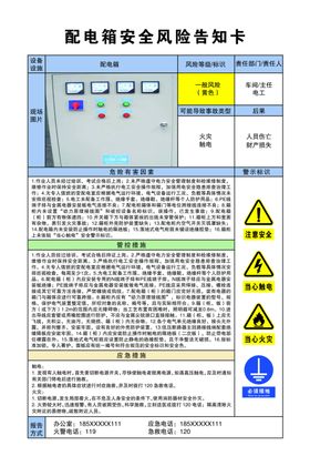 配电箱安全风险告知卡