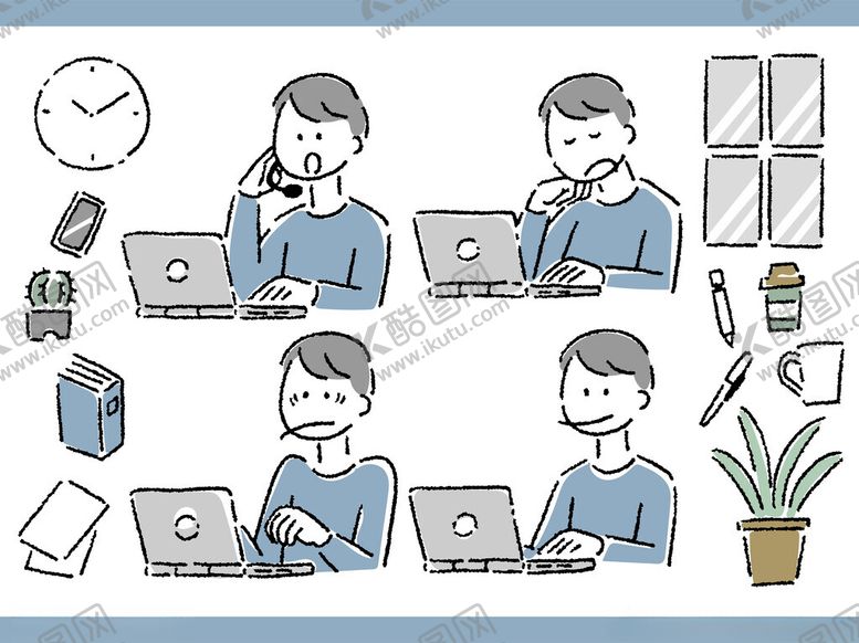 编号：53538311021332552028【酷图网】源文件下载-上班族的日常办公场景