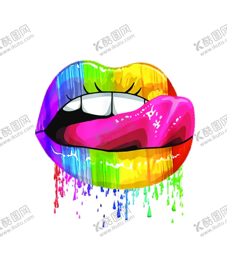 编号：08329610011650213649【酷图网】源文件下载-服装印花舌头