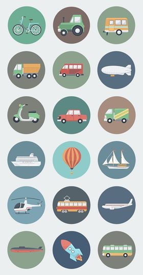 各种交通工具图标