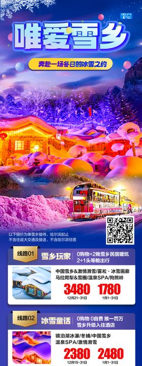 东北雪乡哈尔滨滑雪合集旅游海报