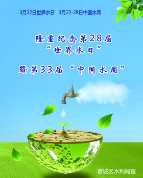中国水周世界水日主背景