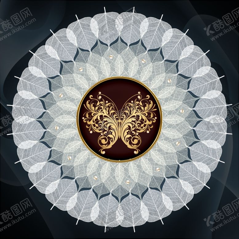 编号：63684210311620001599【酷图网】源文件下载-欧式叶子花纹装饰画