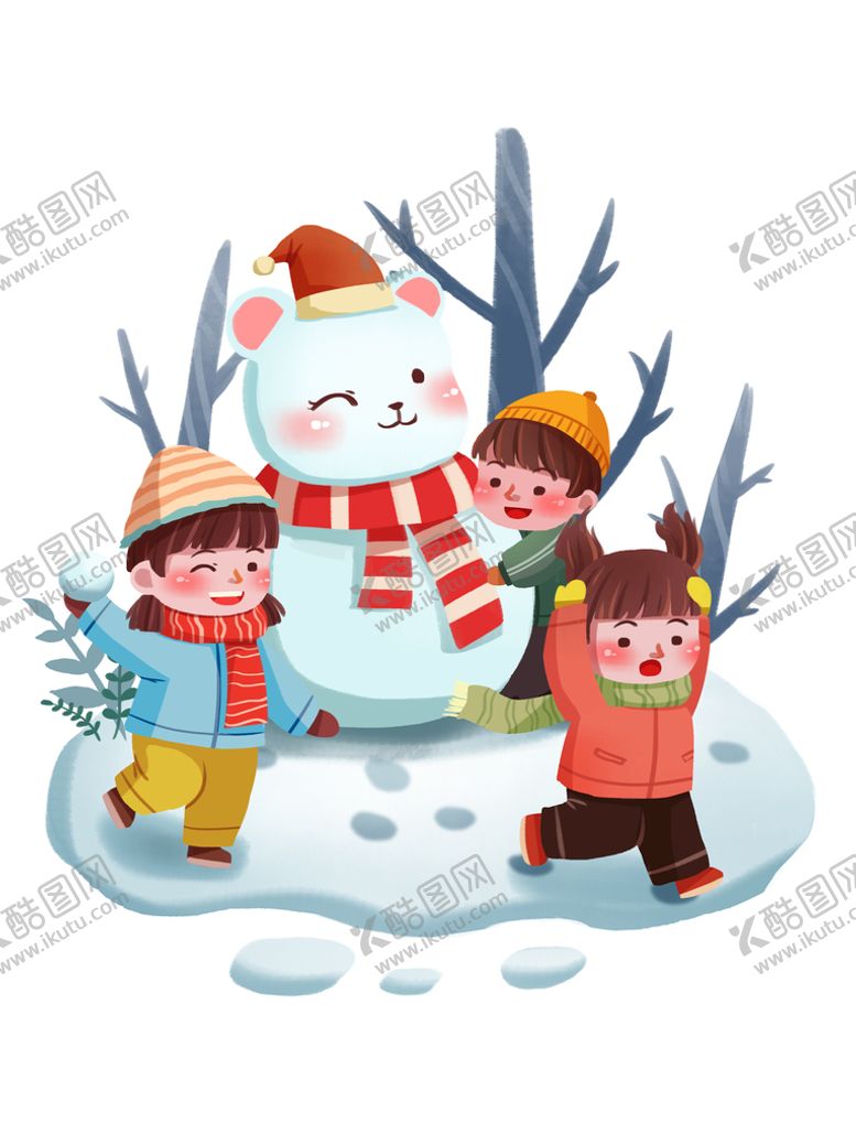 编号：85613009140340027601【酷图网】源文件下载-儿童打雪仗