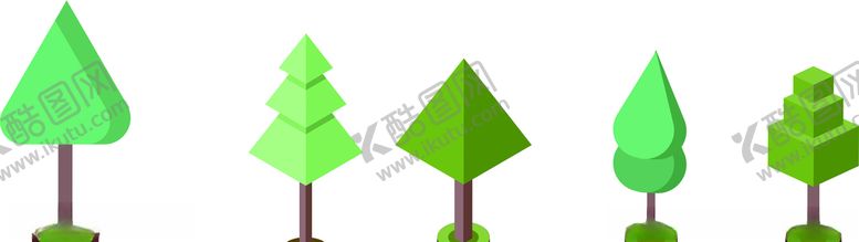 编号：85021410170941588272【酷图网】源文件下载-2.5D小树矢量素材
