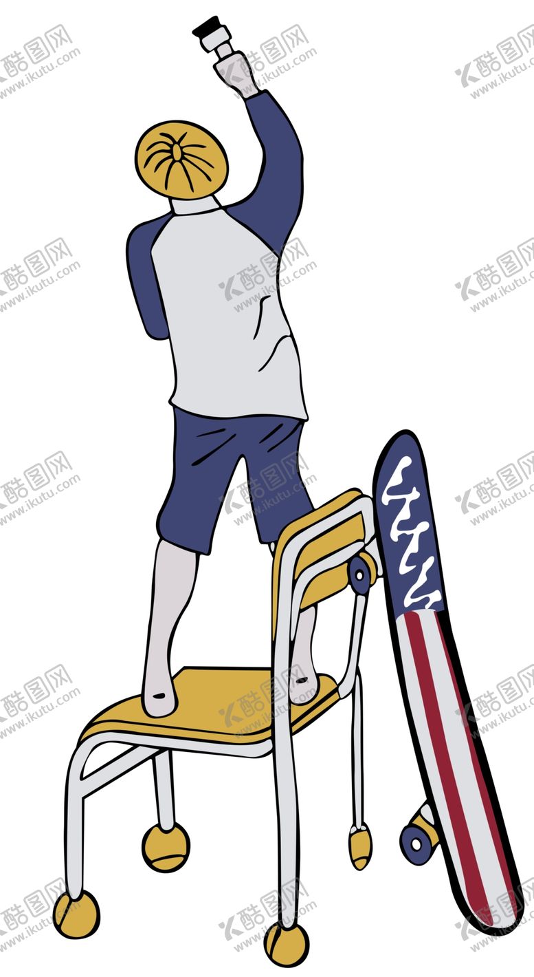 编号：85970905181558396398【酷图网】源文件下载-潮牌男女潮图班服滑板车