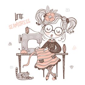 手绘可爱女孩