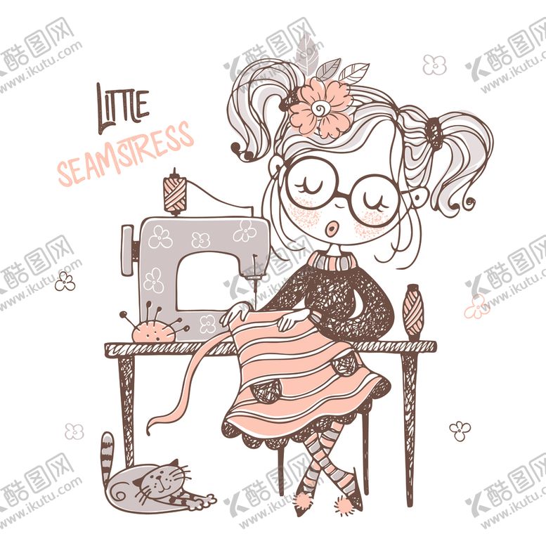 编号：39141910060905464562【酷图网】源文件下载-手绘可爱女孩