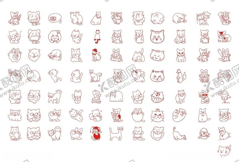 编号：83252010161529272158【酷图网】源文件下载-喵星人简笔画