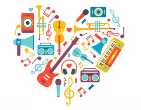 心形音乐元素集合