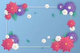 纸质花朵背景风格装饰折风格手工艺品