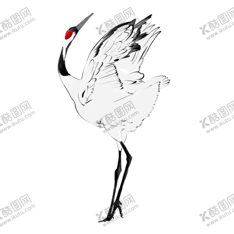 编号：43878704170811053407【酷图网】源文件下载-水墨仙鹤