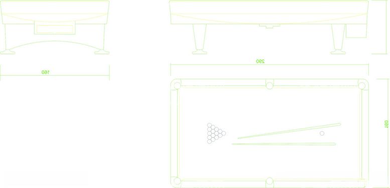编号：15417612151417507281【酷图网】源文件下载-台球案CAD三视图